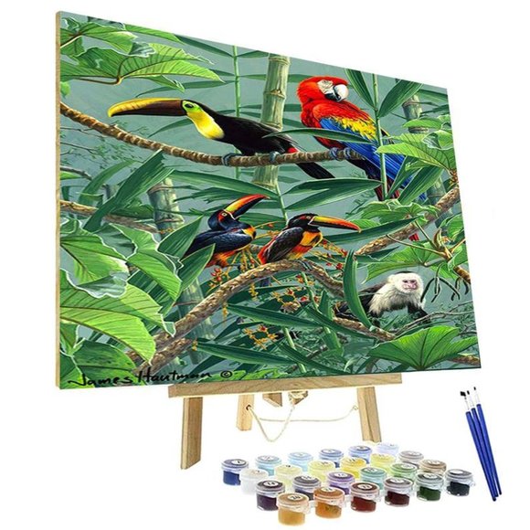 Paint By Numbers Kit Rainforest Menagerie - Picture 1 of 4